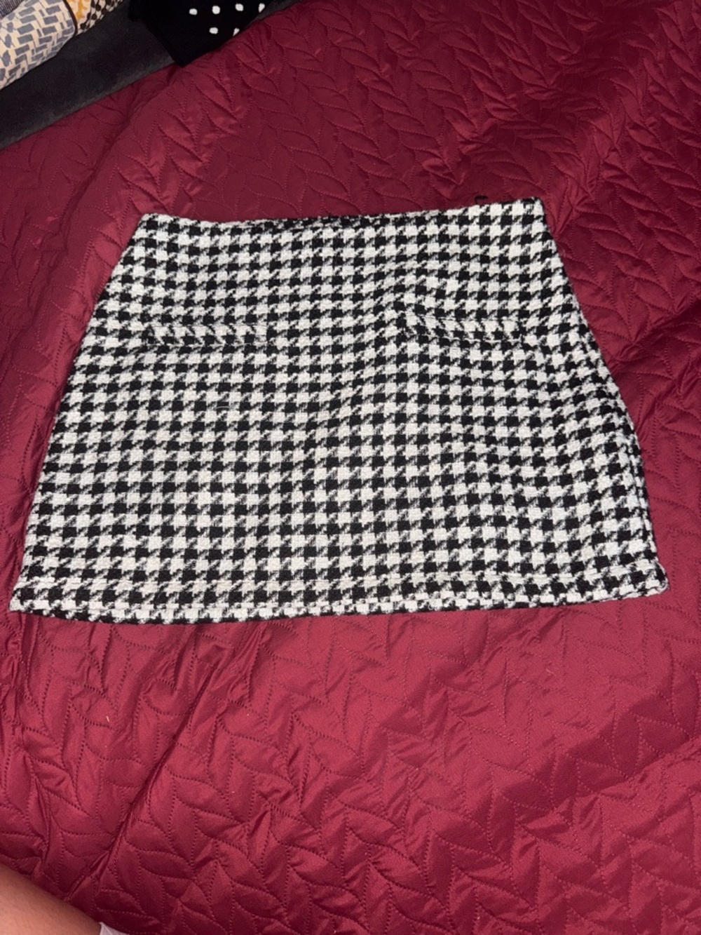 a new day Black & White Houndstooth Mini Skirt
